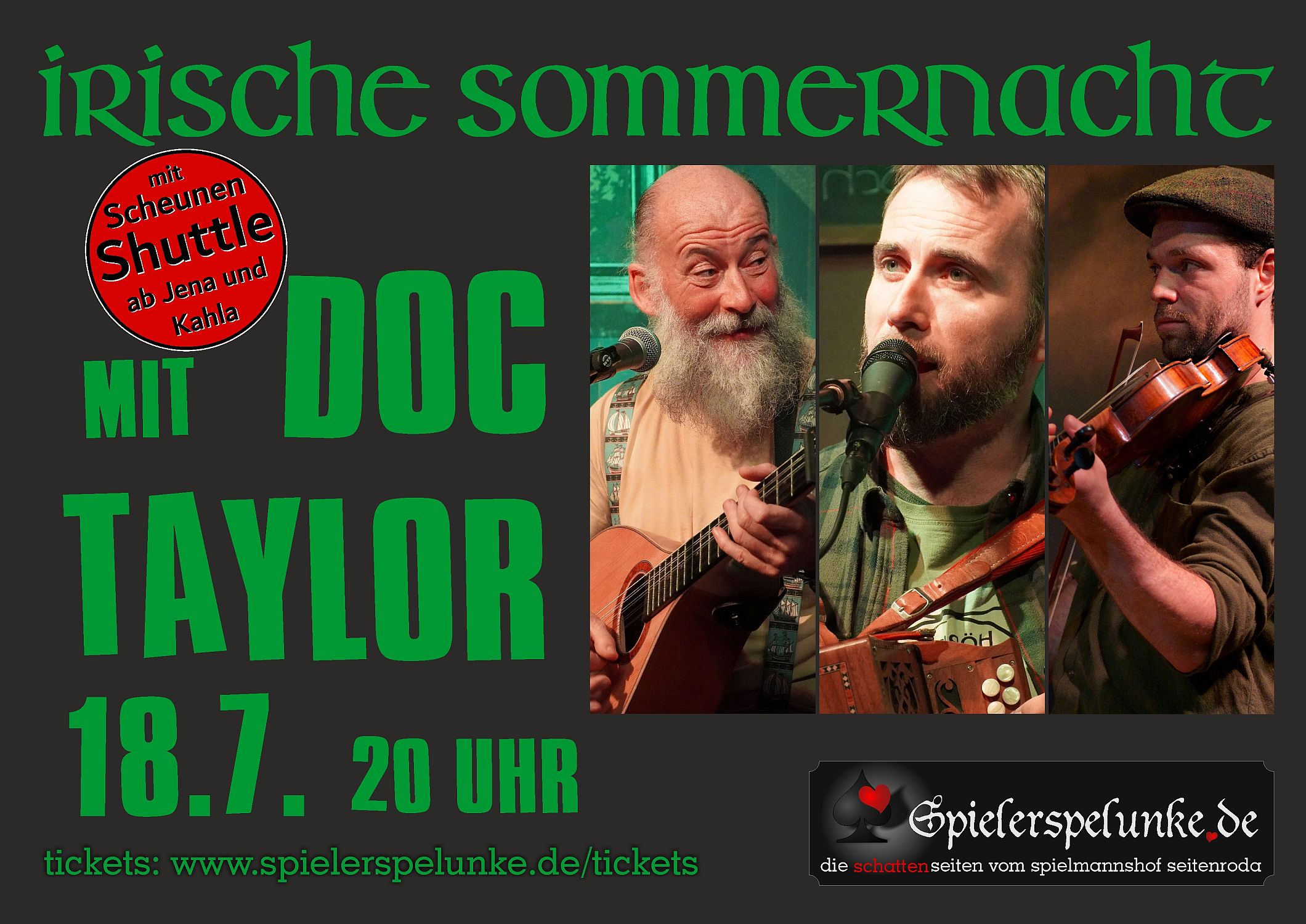 Die Irische Sommernacht in der Spielerspelunke mit Doc Taylor Livemusik